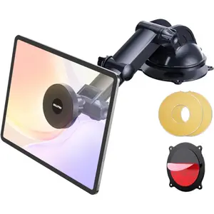 OHLPRO Magnetic Tablet Holder for Car Dashboard & Windshield, Adjustable Suction Cup Mount with Extendable Arm, 360 °     Rotation, Washable Base, Compatible with iPad, for Magsafe iPhones, Tablets