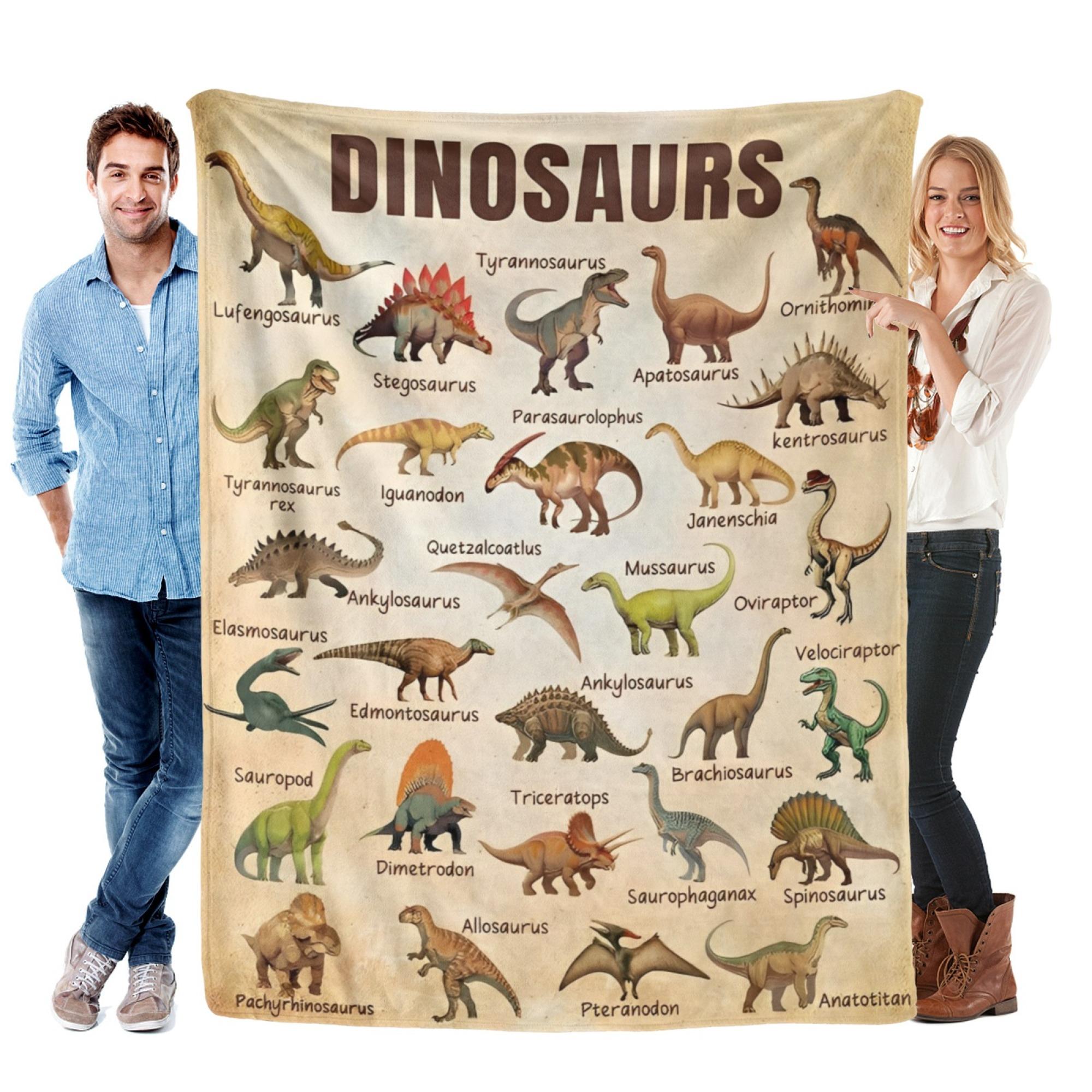 Dinosaur Blanket Gift for Boys Girls,Types of Dinosaurs Blanket Gifts Ultra Soft Dino Throw Decor for Couch Sofa Bedroom, Gifts for Dinosaur Lover for Birthday Christmas,40"x50"