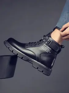 Mens High-Top Leather Boots | Modern Urban Ankle Boots | Casual Chic Design