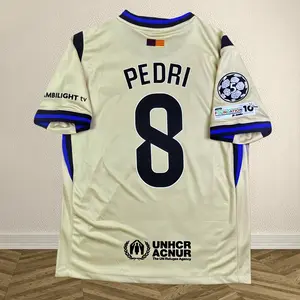 Away No. 8 Pedri Light Cream Short-Sleeve Collector's Edition Soccer Jersey