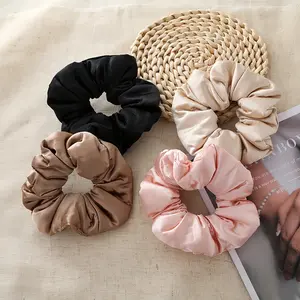 2PCS Large Sleep Scrunchies for Women Ideal for Thick Hair Golden Blonde Soft Elastic Satin Hair Ties Gentle on Hair Hairwraps