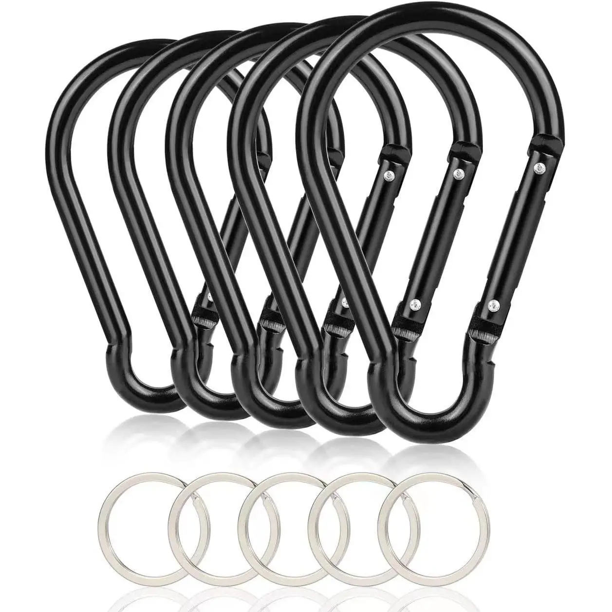 Aluminum Carabiner Clip - 10cm/4in Extra Large Lightweight and Strong Keychain Hook, Smooth Open Spring Snap Hook with 55lbs Load Capacity for Adults’ Backpacks, Ropes, Daily Life Use, Elegant and Practical Fastener