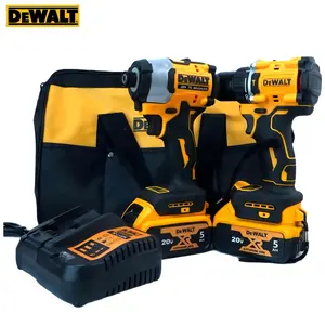 Dewalt Dual Power Tool Combination Of DCF805 Drill And DFC850 Driver, Matched With Battery Pack Charger And Storage Bag, Applied To Daily Hardware Machining Onsite Building Work Featuring High Torque And Multistage Speed Control