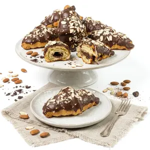 Andy Anand Dark Chocolate Almond Croissant Cake, 10 pc, 2 lb – Hand-Baked, Buttery Flaky Pastry, Toasted Almonds, Gourmet Birthday Gift Box