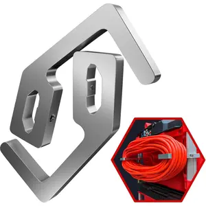 Extension Cord Holder for Alpha Rail System Compatible with Milwaukee Packout Tool Box-Milwaukee Packout Accessories-Cord Organizers with 2 Mounts, Bolts & Washers-Heavy Duty Packout Attachment-Silver
