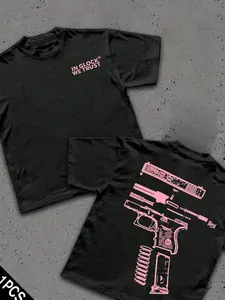 Men Women Short Sleeve T-Shirt, Round Neck, Letter Print Design, Casual Loose Fit, Outdoor Vacation Picnic Party Fashion