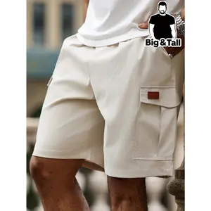 Men's Beige Cargo Shorts | Y2K Streetwear Minimalist Casual Bottoms