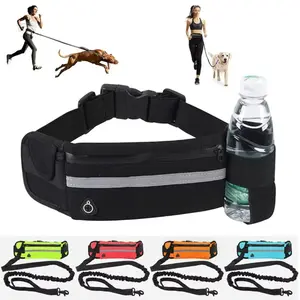 Dog Leash Hands Free Reflective Retractable Elastic Waist Bag Dog Traction Rope for Running Walking Small Medium Large Dogs Pet Supplies
