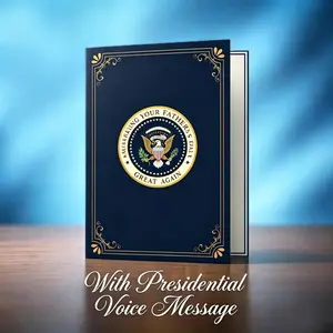 [with Light & Sound]Funny Trump Father’s Day Greeting Card - Talking Donald Trump Pop Up Fathers Day Card  - Plays Trump'Real Voice, Funny 3D Pop Up Greeting Card, Presidential Podium Scene, Funny Trump Fathers Day Surprise for Dad