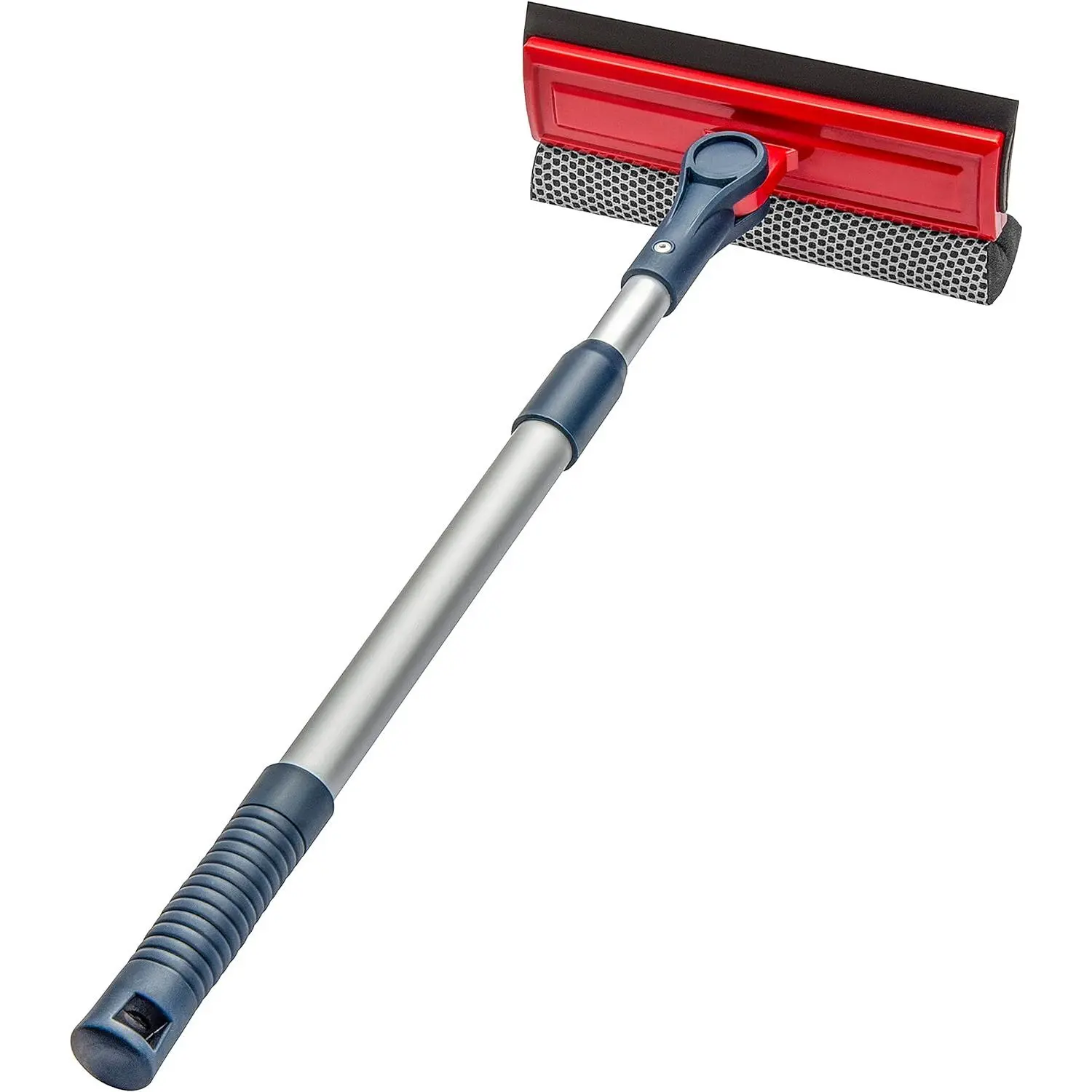 Professional Window  | 2-in-1 Window Cleaner Sponge and Soft Rubber Strip With Telescopic Extension Pole 20" - 30"(50cm-76cm) | Adjustable To Clean From Multiple Angles