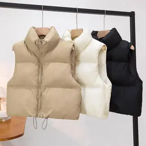 Women's Solid High Neck Zip Up Puffer Vest, CasualCozy Thermal Outerwear for Fall & Winter, Women'sClothing Tops for Daily Wear, Winter Clothes Women,Fall Outfits, Earthtone Fallfreshness, Fall Clothes
