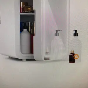 Skincare fridge mini fridge with dimmable LED mirror (4liter/6can) cooler and warm for refrigerating makeup skincare and food mini fridge