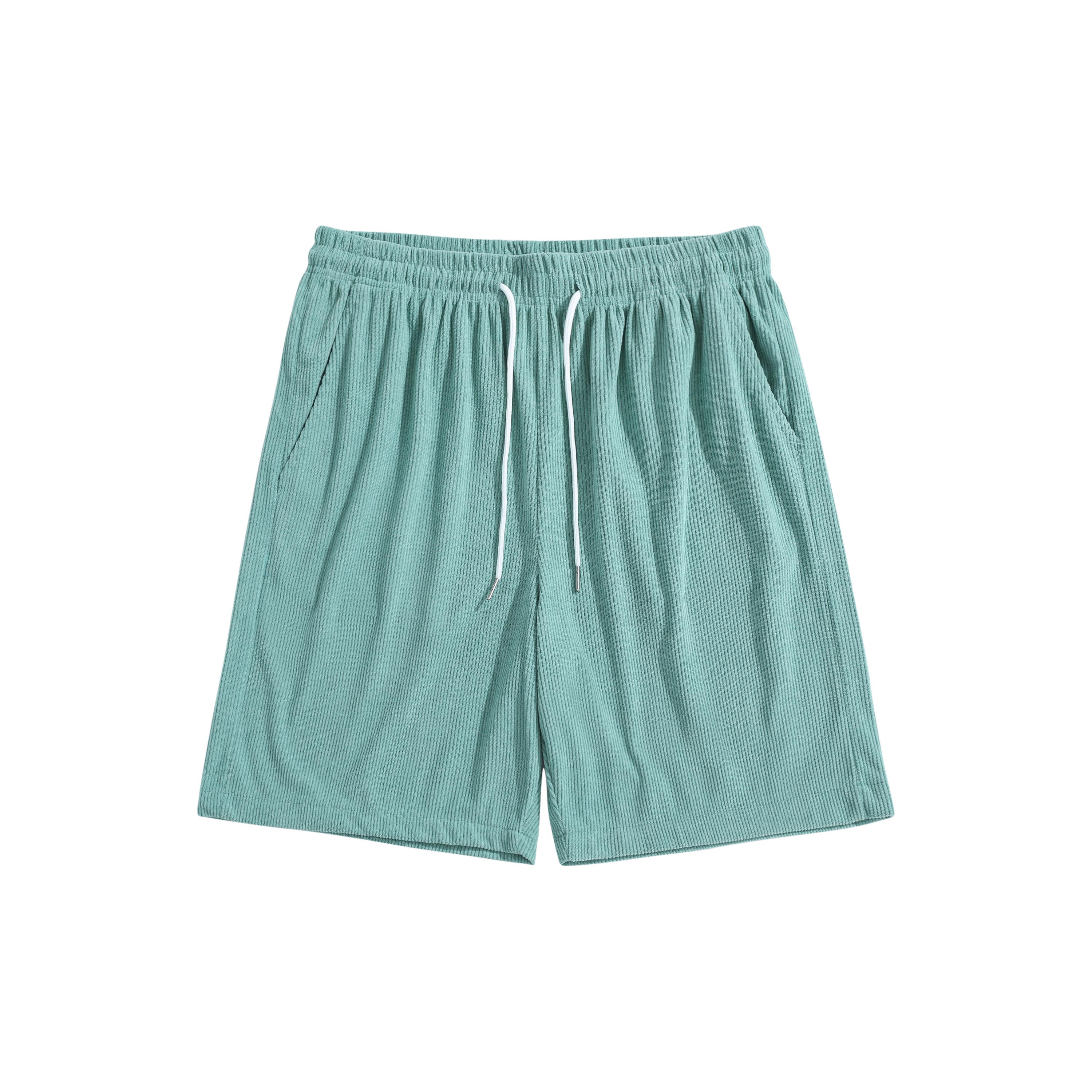 Men's summer corduroy casual shorts, loose straight cut, comfortable and breathable