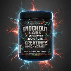 Knockout Creatine | Creatine Monohydrate Supplement | 6g of Creatine Per Serving | 50 Servings | QUICK DISSOLVING | KNOCKOUT LABS