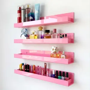 4 Pack 15 Inch   Shelves,  Floating Bookshelf for  Room, Modern  Polish Rack Sunglasses Essential Oil Picture Ledge Display  Storage Wall Shelf