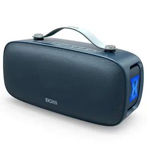 DOSS Extreme Boom Pro D300 Bluetooth Speaker,80W Immersive Stereo Sound, 3 Pro EQ Modes, 20H Playtime, Beat-Synced Lights, IPX6 Waterproof – Perfect for Camping, Beach, Backyard & House Parties Audio Smartphone