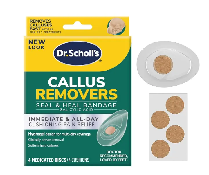 Dr. Scholl's CALLUS REMOVER Seal & Heal Bandage with Hydrogel Technology, 4ct // Removes Calluses Fast And Provides Cushioning Protection Against Shoe Pressure And Friction For All-Day Pain Relief