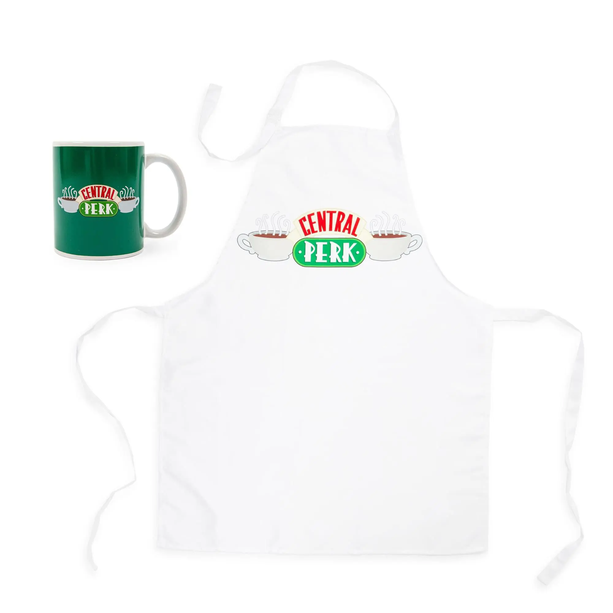 Friends TV Show 2-Piece Collectible Central Perk Ceramic Mug & Apron Set, Drinkware Gear Glassware Drinkware