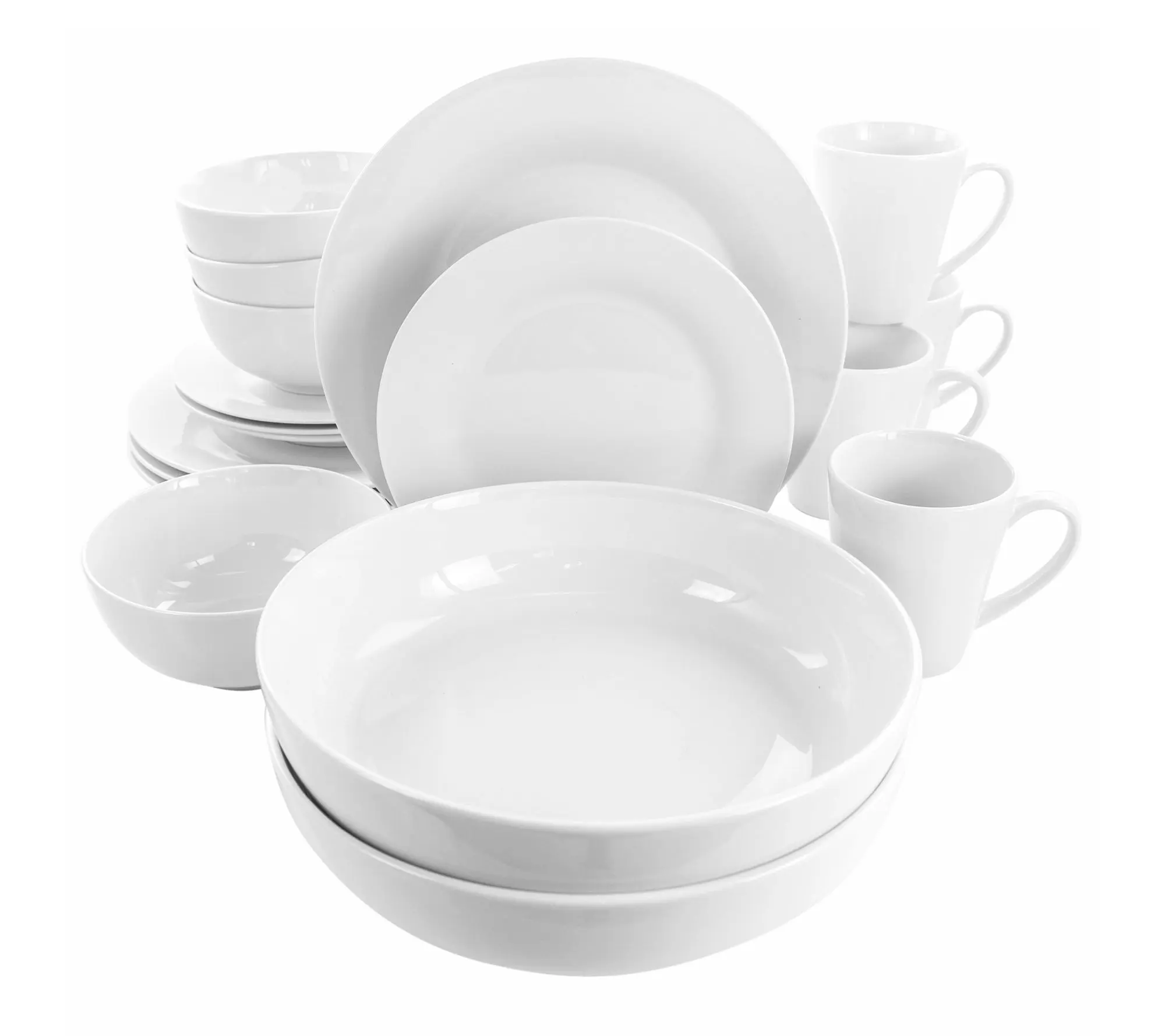 Elama Carey 18 Piece Round Porcelain Dinnerware Set