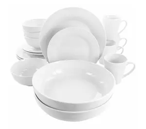Elama Carey 18 Piece Round Porcelain Dinnerware Set