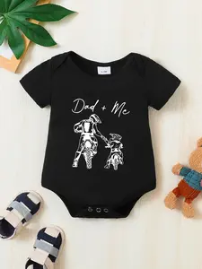 Dad + Me Dirt Bike Baby Bodysuit Father Son Motorcycle Adventure Newborn Romper
