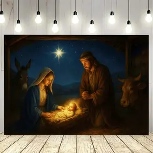 Background of the Birth of Jesus, Tapestry Wall Hanging, Dreamy Hippie Home Decoration, Poster, Dormitory Fabric Mural