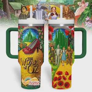 The Wizard Of Oz 40 oz Tumbler With Handle All Over Print Retro Cartoon Cup