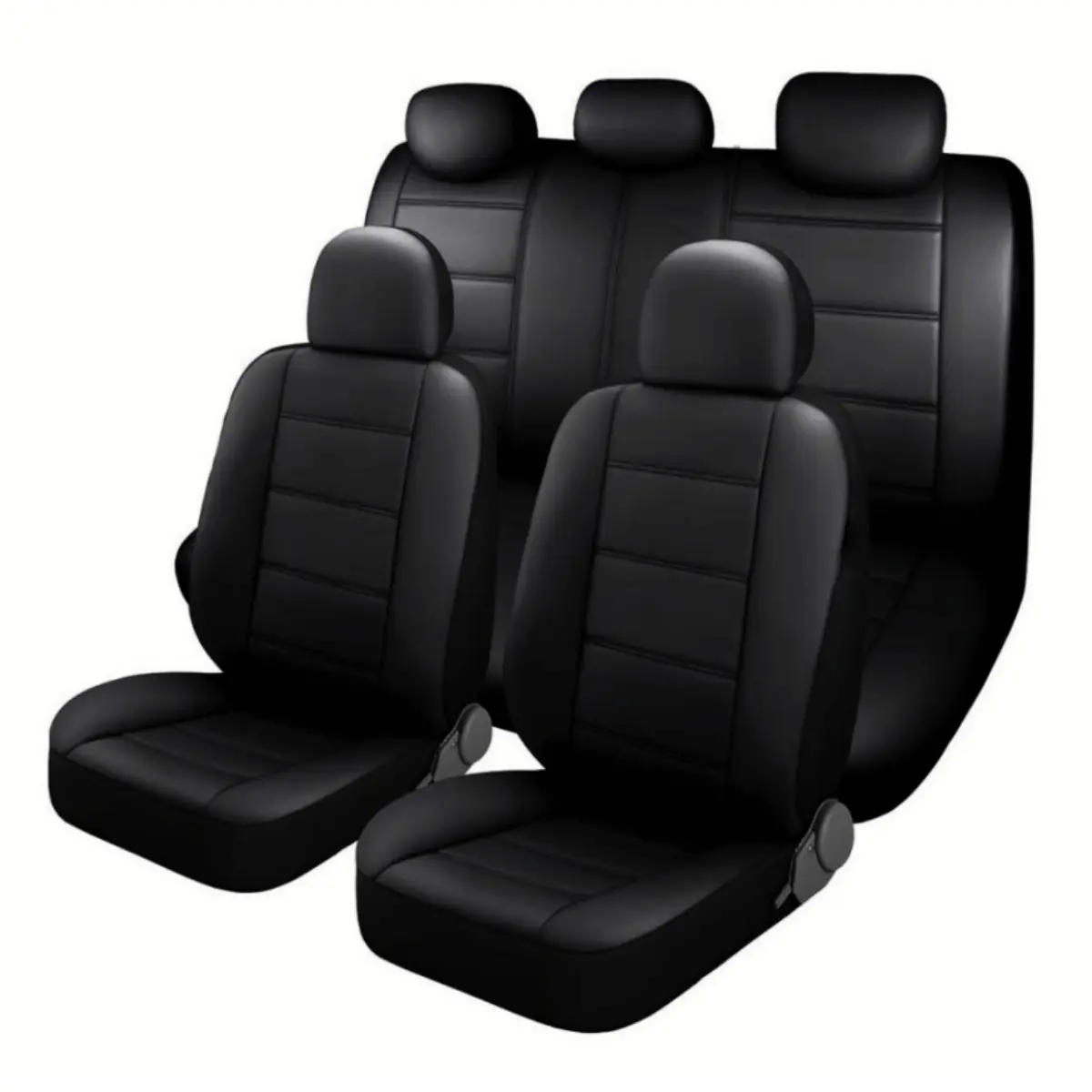 PU Leather Full Set 5-Seat Car Seat Covers & Cushions - Front Rear Protector Pads for Toyota Corolla S, SE, XSE 2014, 2015, 2016, 2017, 2018, 2019, 2020, 2023 - Black, Car Seat Cushions