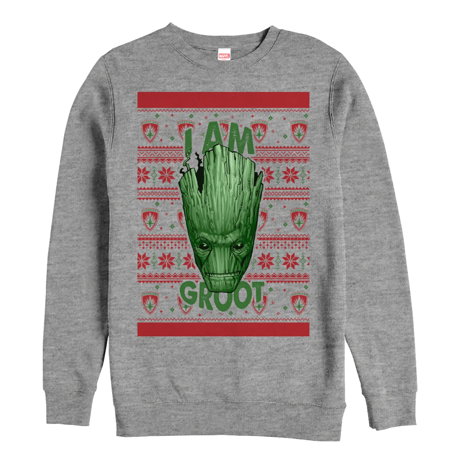 Men's Marvel Ugly Christmas Guardians of the Galaxy Groot Portrait Sweatshirt