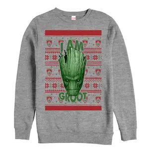 Men's Marvel Ugly Christmas Guardians of the Galaxy Groot Portrait Sweatshirt