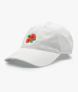 Hibiscus Embroidered Dad Hat
