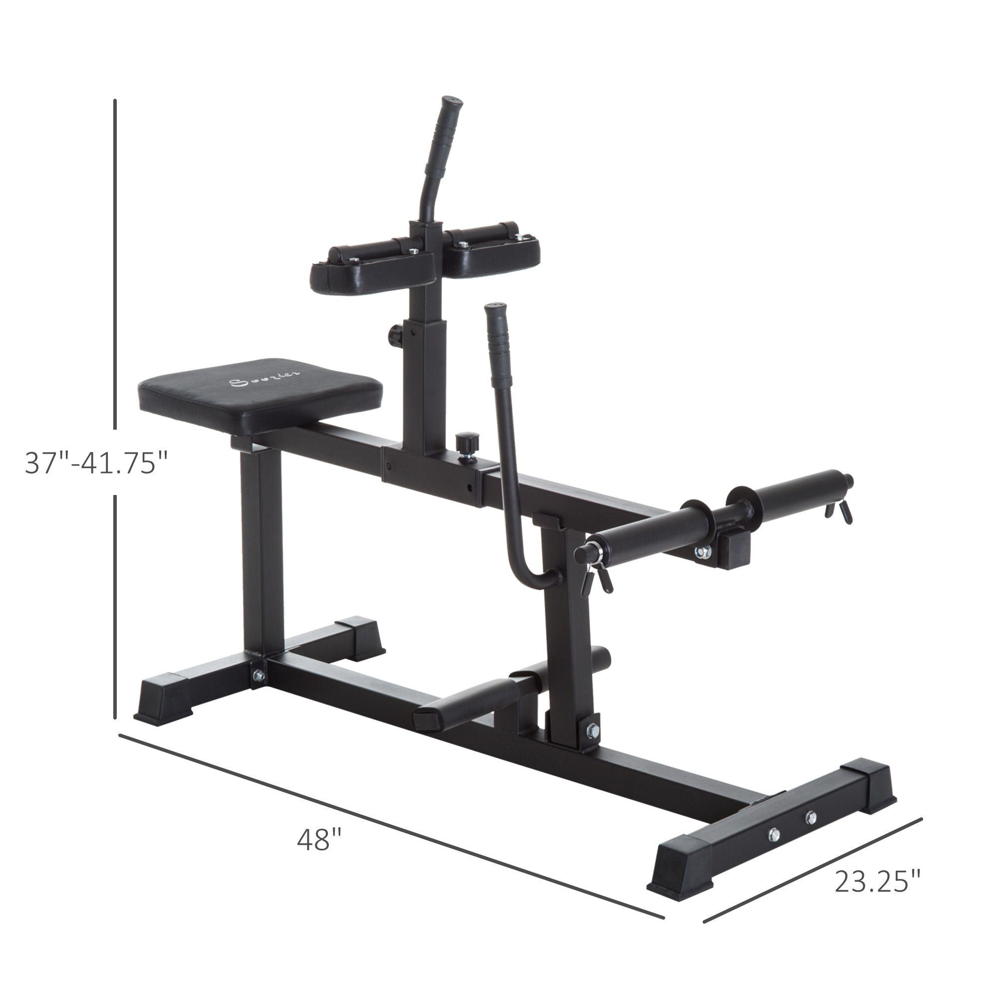 Steel Seated Calf Raise Machine Adjustable Leg Press Strength Training Gym Black