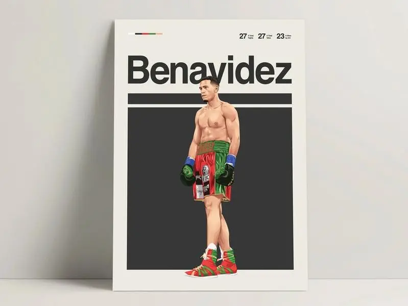 David Benavidez Poster, Boxing Poster, Modern Boxing Print, Minimalist Boxing Wall Art for Office, Boxing Bedroom Decor, Boxing Gift Ideas