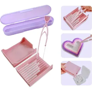 5mm Fuse Bead Single Needle Tweezer & Aligner Tray Kit, Efficient Iron Bead Sorting Tools with Effortless Beads Recovery for Experienced Enthusiasts (Pink)