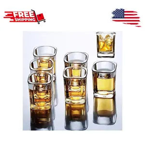 6 Pack Heavy Base Shot Glasses Set, 2.2 oz Clear