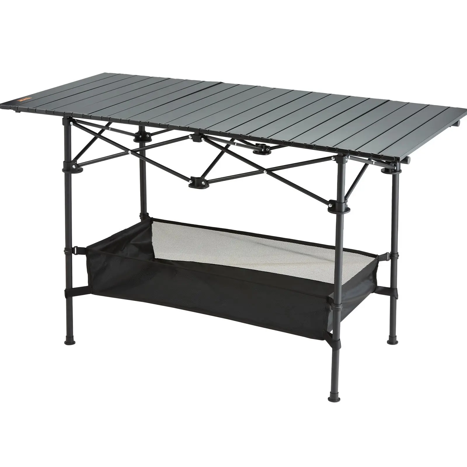 Folding Camping Table - 24x16 in Aluminum Alloy & Steel Fold-Up Frame, Lightweight Ultra-Compact Space-Saving Portable Desk, Fire/Moisture/Scratch Resistant, Heavy Load Capacity, Large Storage, Carry Bag, Learning Area for Camping, Picnicking, Moisture Re