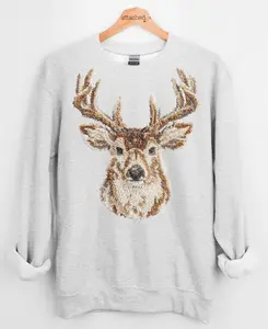 Faux Yarn Deer Graphic Top Faux Yarn Deer Graphic Top