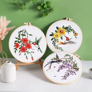 Hummingbird Embroidery kit for Starters, Beginners Adults Cross Stitch Kits, Embroidery Cloth,Needles,Instruction and Threads