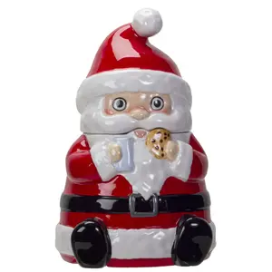 Santa Claus Ceramic Cookie Jar 10 inch