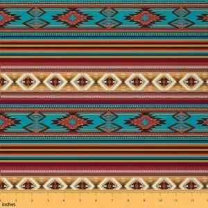 Southwestern Boho Design Waterproof Fabric,Rustic Western Fabric By The Yard,RoomBeige Grey Upholstery Fabric,Native American Pattern Fabric
