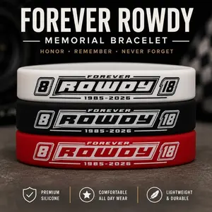Kyle Busch Bracelet Rowdy Racing Memorial Silicone Wristband Fan Gift KEHUX