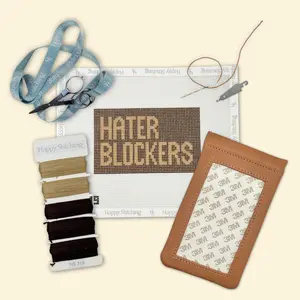 Happy Stitching - Hater Blockers Needlepoint Eyeglass Case - All-In-One Needlepoint Kit - Summer Craft Kit