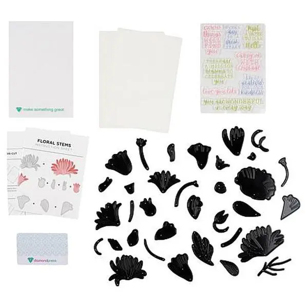 Crafts & Sewing Diamond Press Floral Stems Stamp and Die Kit