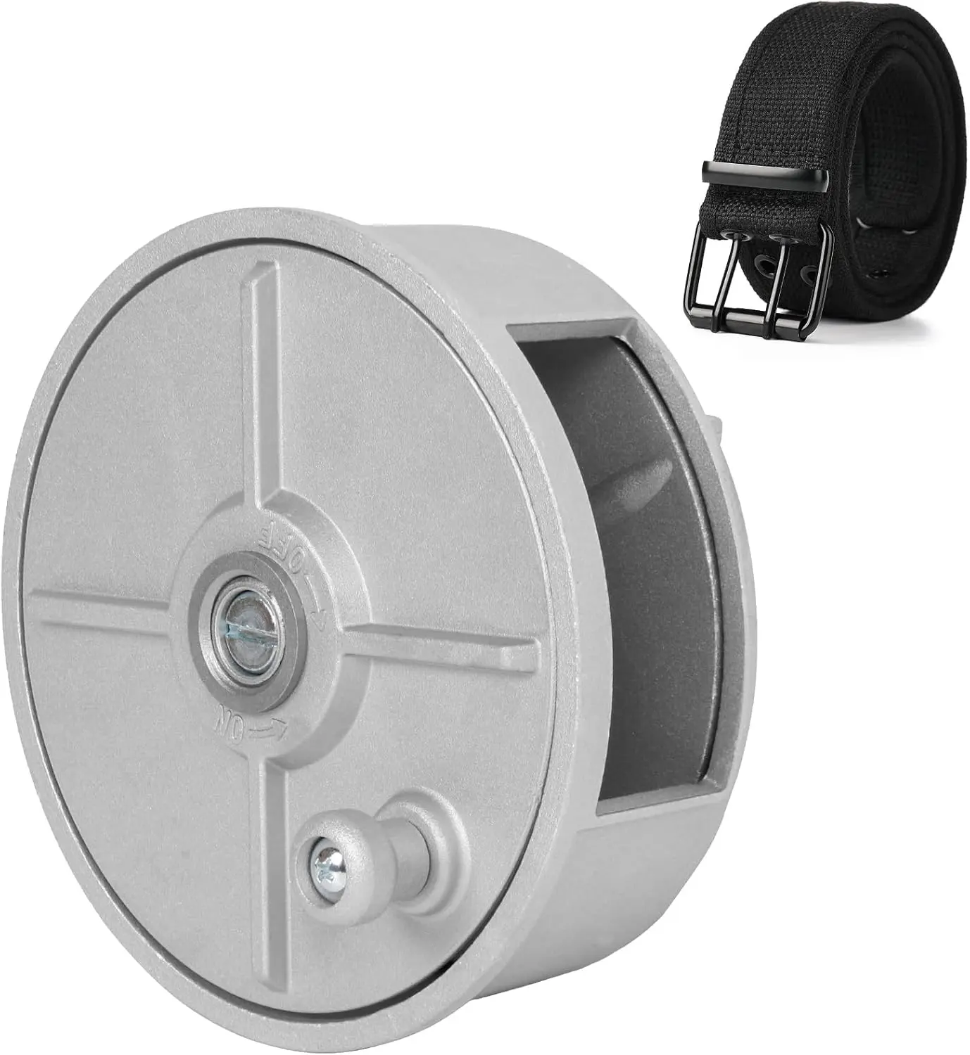 Tie Wire Reel Kit with Aluminum Rewindable Wire Dispensing Dispenser & Black Workbelt, 12-18 Gauge Compatible, Ambidextrous for Left/Right-Handed Use, for Rebar Tying & Construction