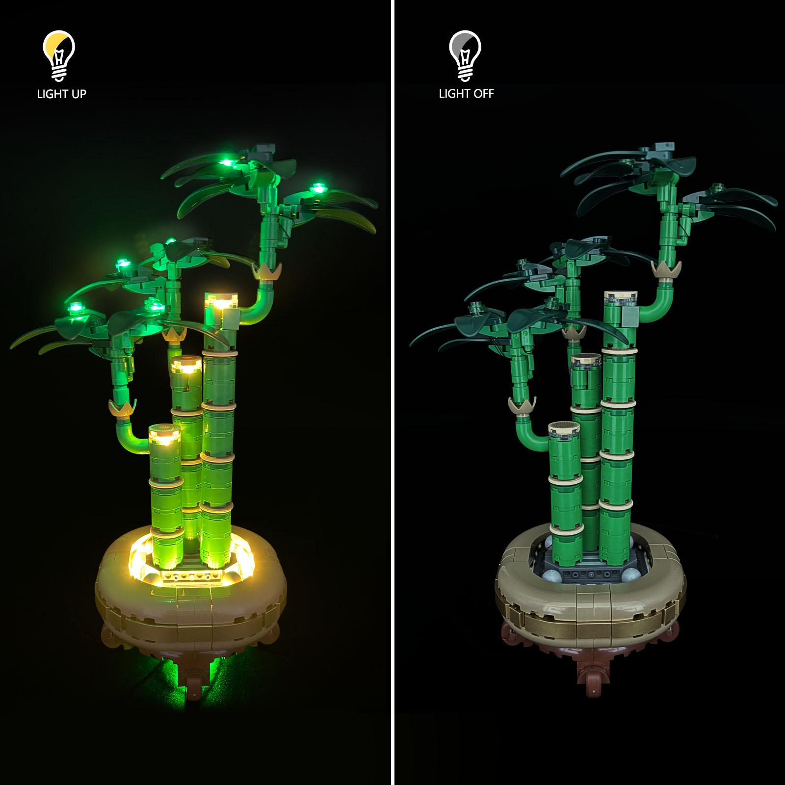 LYBMTWF Light kit for  The Botanical Collection Lucky Bamboo Décor 10344-Creative Lighting Kit for Building Blocks， Adults Ages 18+ - Fake Plant Decoration for Table, Desk, Office - Gift for Valentines Day（No Bricks Included）