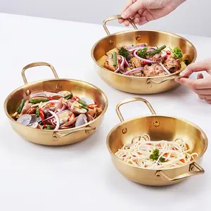 3-Piece Korean Ramen Pot Set with Durable Handle, Stainless Steel Pans, Ideal for Soup, Pasta, Ramen, Dishwasher Safe