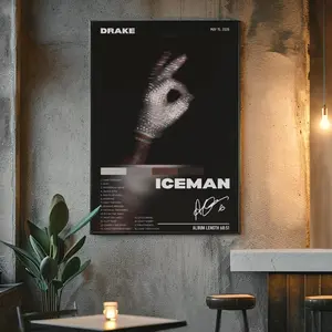 Drake Iceman Poster | New Drake Album Tracklist Print | Hip Hop Album Cover Wall Art | Rap Music Home Decor | Modern Teenager Gift