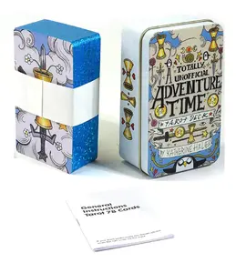 Adventure Time Inspired Tarot Card Deck with Gold-Plated Edges, Tin Storage Box & English Guidebook