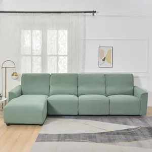 L-Shaped Leaf Pattern Sofa Cover Set, Includes Backrest Seat Armrests, Soft Comfortable Universal Fit, Stylish Bedroom Decor, Stretch Sofa Cover