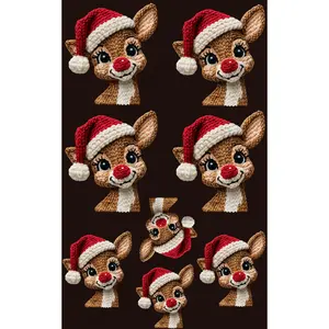 YARN BABY REINDEER (2) (4 ADULT/4 YOUTH) PREMADE GANGSHEET  - 22X36  DTF TRANSFERS - DIRECT TO FILM
